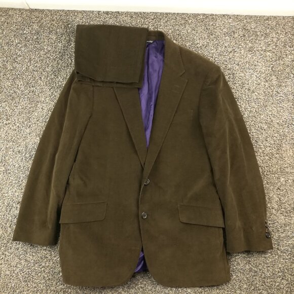 Paul Smith London Suit 40R Corduroy Cotton Stretch Brown 36x30 Pants